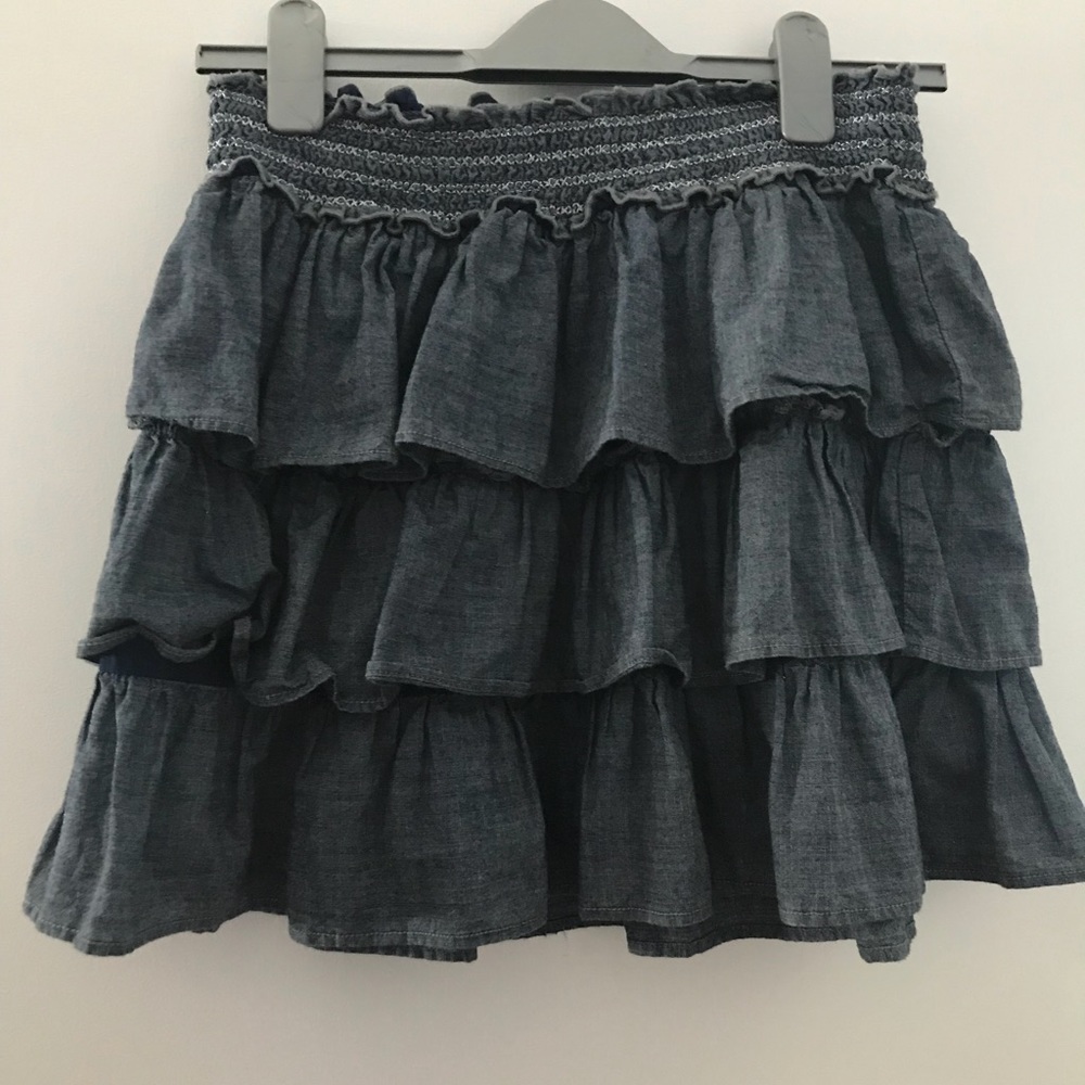 Navy ruffle skirt